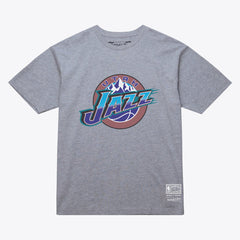 Mitchell & Ness Utah Jazz Unisex Hardwood Classics Arch T-Shirt Heather Gray