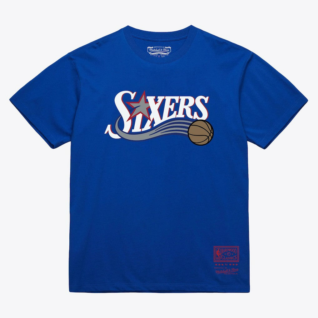 Mitchell & Ness Philadelphia 76ers Unisex Hardwood Classics Arch T-Shirt Royal