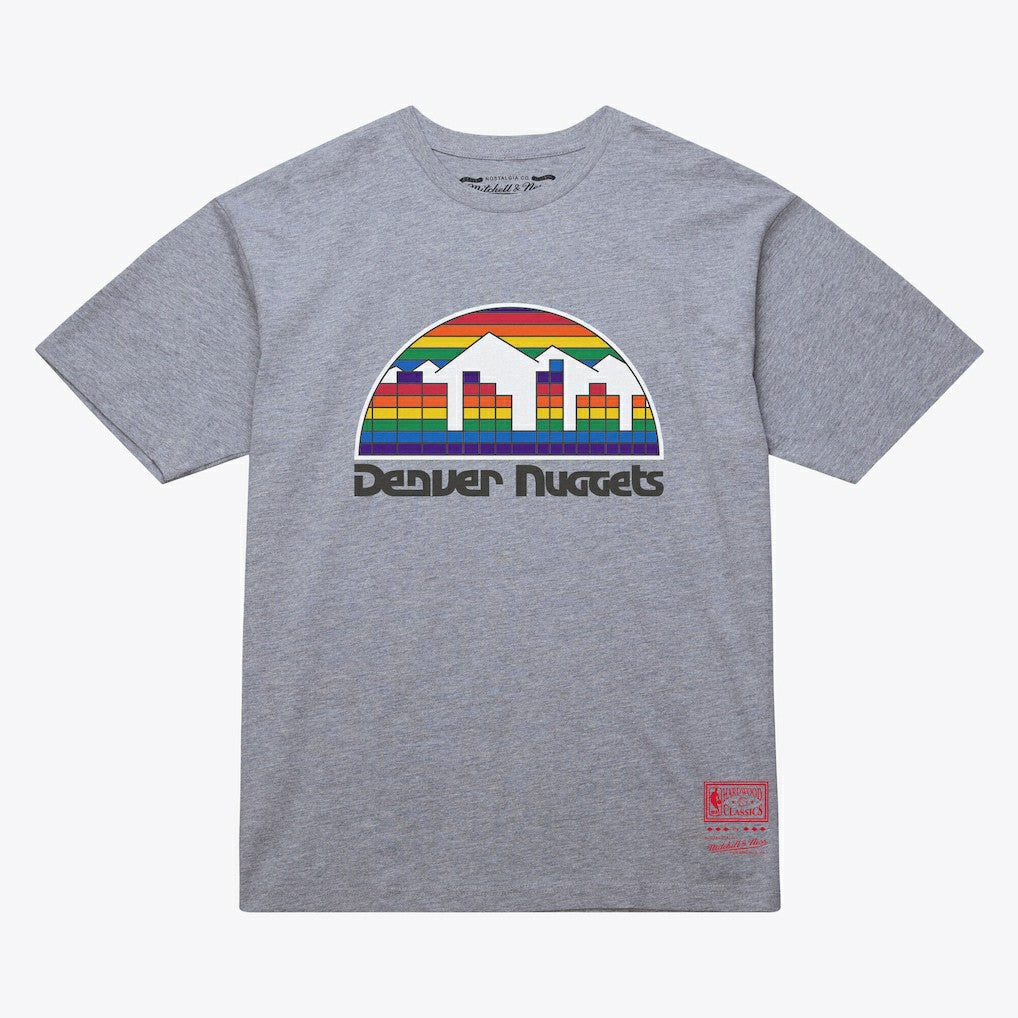 Mitchell & Ness Denver Nuggets Unisex Hardwood Classics Arch T-Shirt Heather Gray