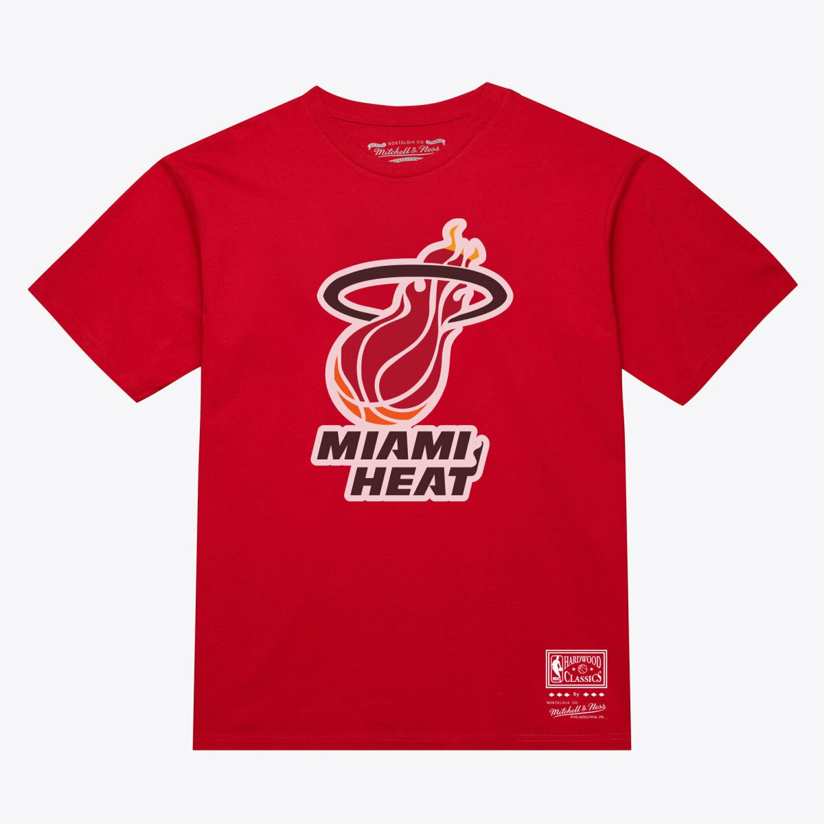 Mitchell & Ness Miami Heat Unisex Hardwood Classics Arch T-Shirt Red