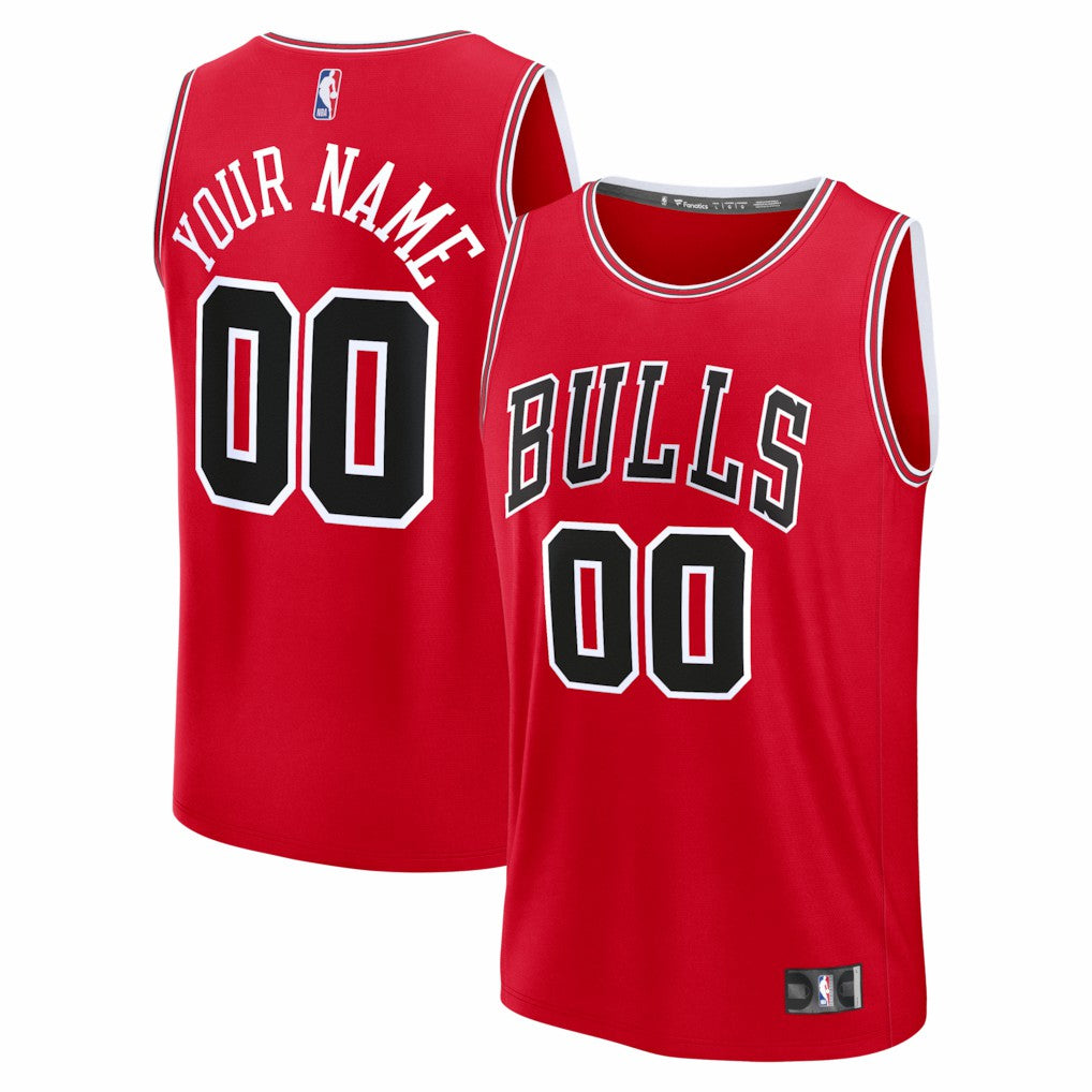 Fanatics Chicago Bulls Fastbreak Custom Jersey Icon Editi- Red