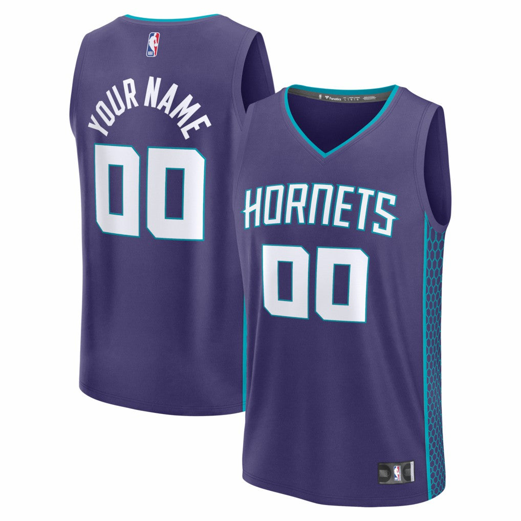 Fanatics Charlotte Hornets Youth Fastbreak Custom Jersey Statement Edition Purple