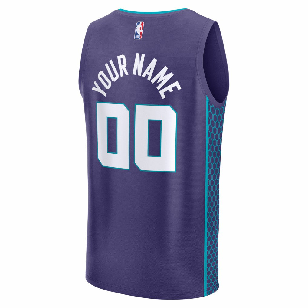 Fanatics Charlotte Hornets Youth Fastbreak Custom Jersey Statement Edition Purple