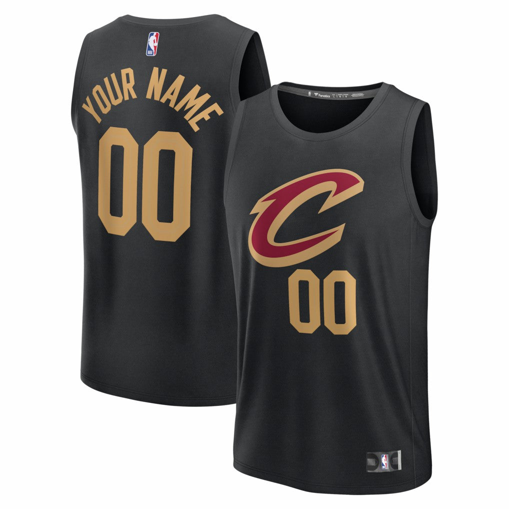 Fanatics Cleveland Cavaliers Youth Fastbreak Custom Jersey Statement Editi- Black