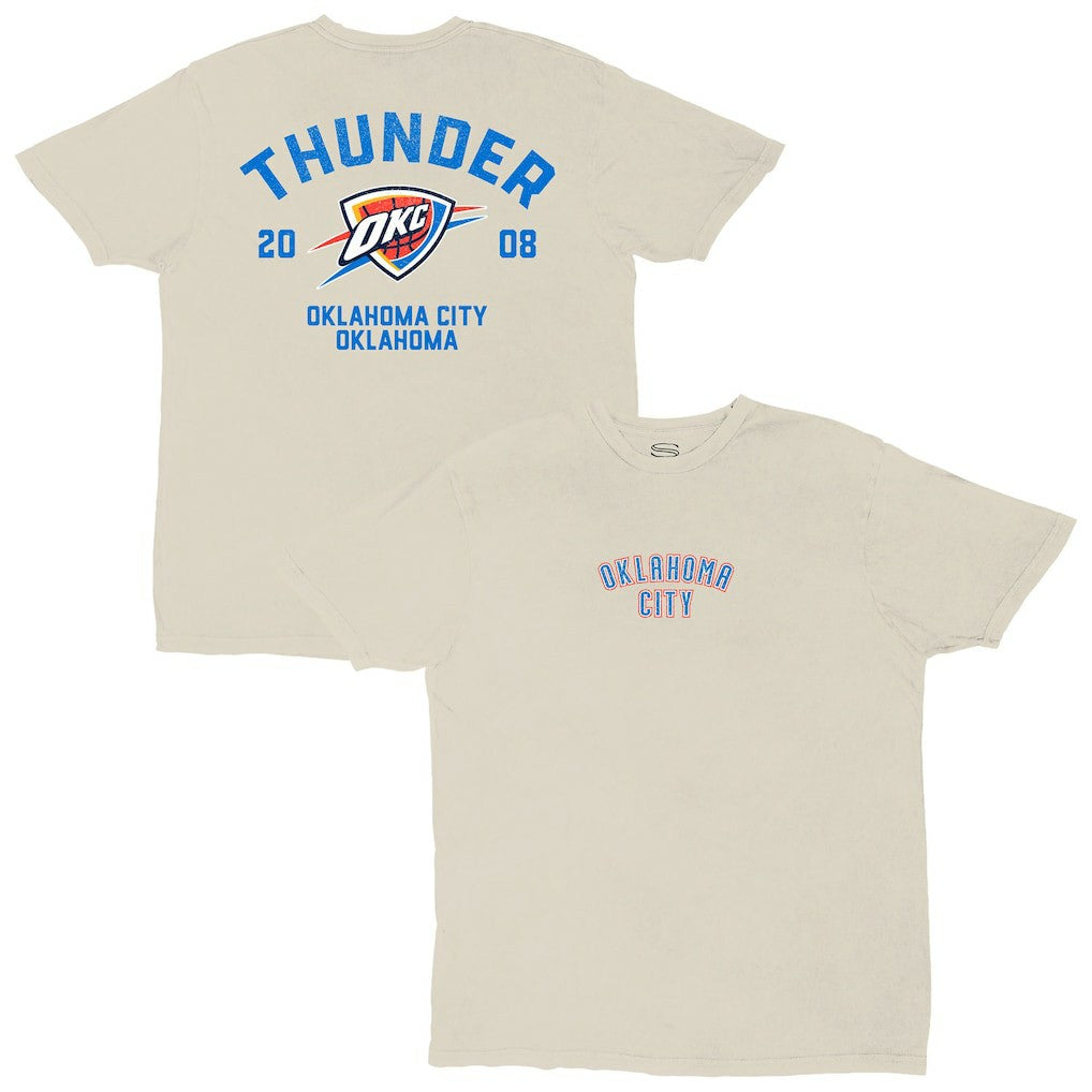 Oklahoma City Thunder Stadium Essentials Unisex Get Back Vintage T-Shirt White