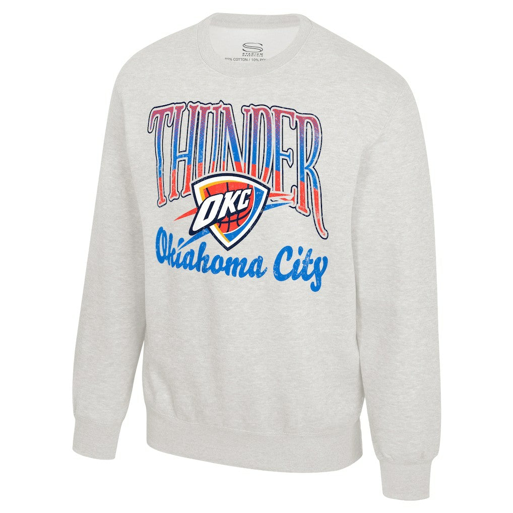 Oklahoma City Thunder Stadium Essentials Unisex Sky High Fleece Sweatshirt Oatmeal