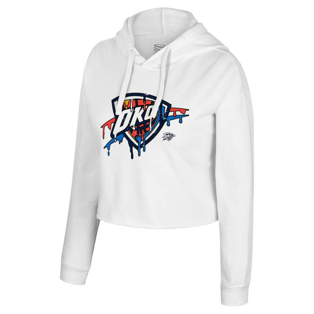 Oklahoma City Thunder Stadium Essentials Women's Ice Cream Cropped Hoodie White