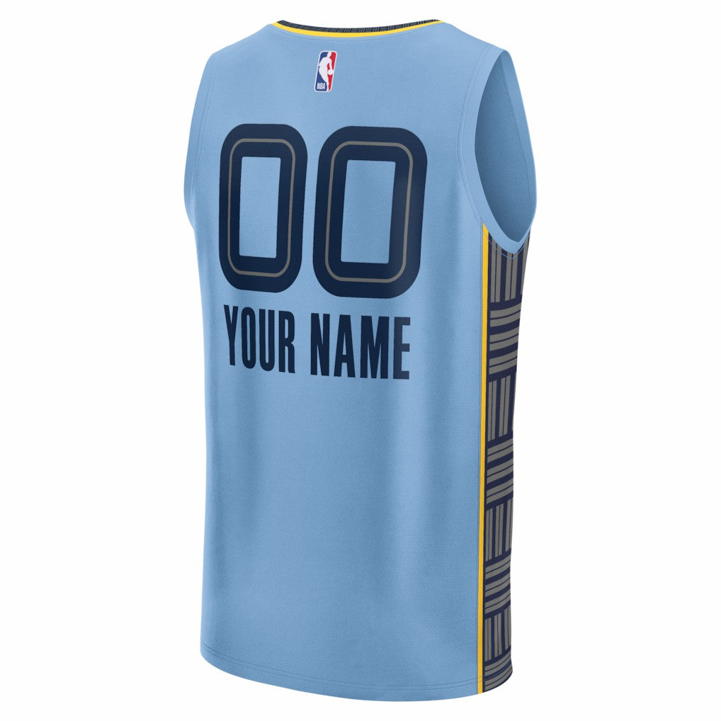 Fanatics Memphis Grizzlies Youth Fastbreak Custom Jersey Statement Edition Light Blue
