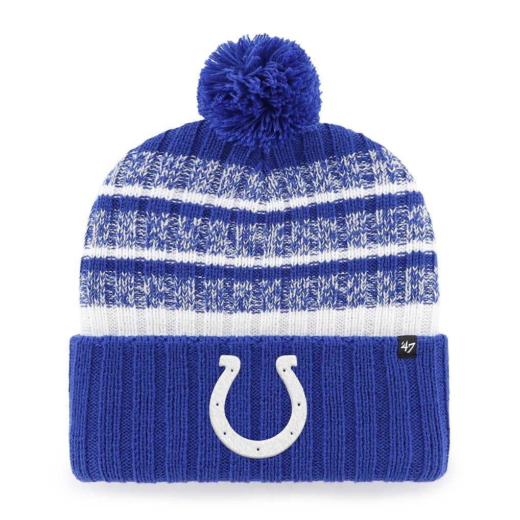 Indianapolis Colts '47 Tavern Cuffed Knit Hat with Pom - Royal/White - 47 brand
