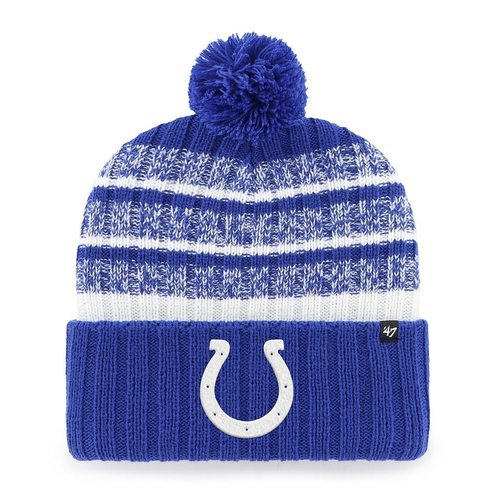 Indianapolis Colts '47 Tavern Cuffed Knit Hat with Pom - Royal/White - 47 brand