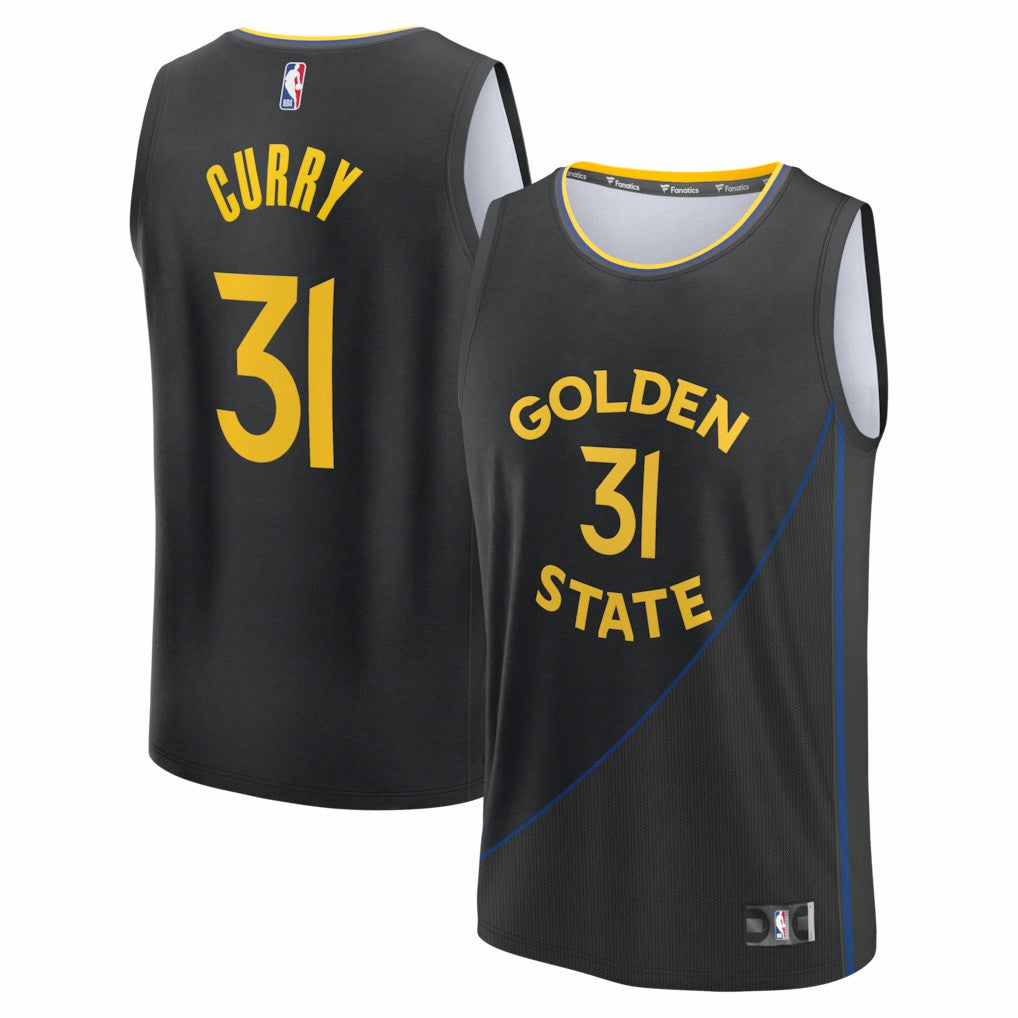 Fanatics Seth Curry Golden State Warriors Fast Break Replica Player Jersey Statement Editi- Black