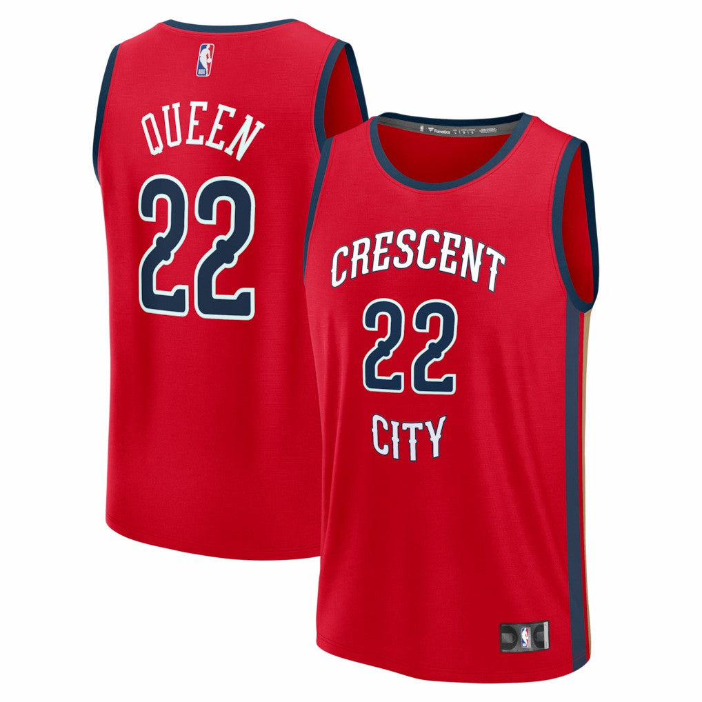 Fanatics Derik Queen New Orleans Pelicans Fast Break Replica Player Jersey Statement Edition Red