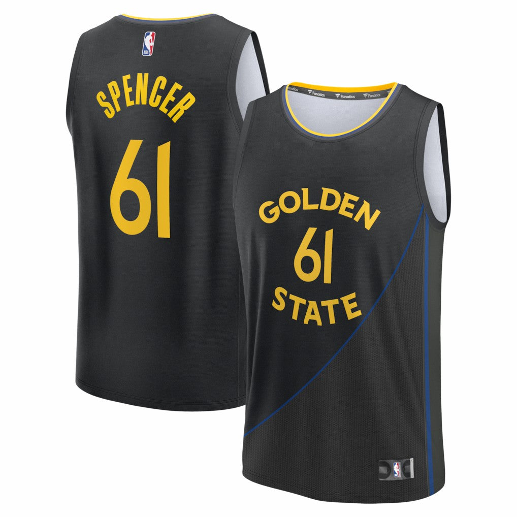 Fanatics Pat Spencer Golden State Warriors Fast Break Replica Player Jersey Statement Editi- Black