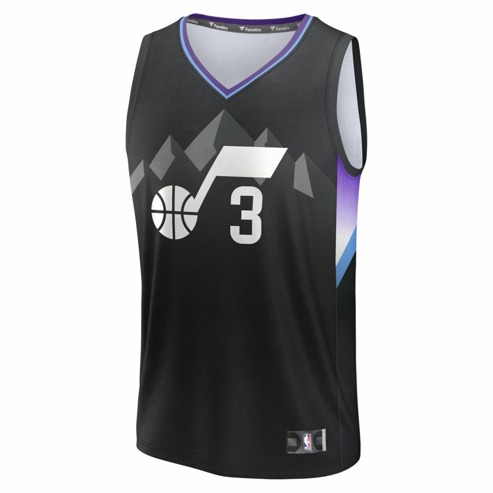 Fanatics Keyonte George Utah Jazz Fast Break Replica Jersey Statement Edition Black