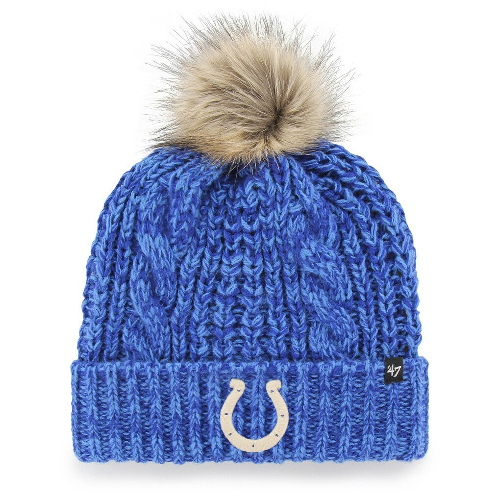 Indianapolis Colts '47 Women's Meeko Cuffed Knit Hat with Pom - Royal - 47 brand