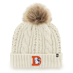 Denver Broncos '47 Women's Meeko Cuffed Knit Hat with Pom - White - 47 brand