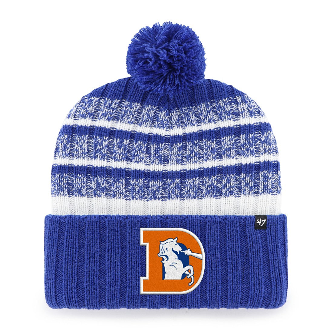 Denver Broncos '47 Tavern Cuffed Knit Hat with Pom - Royal - 47 brand