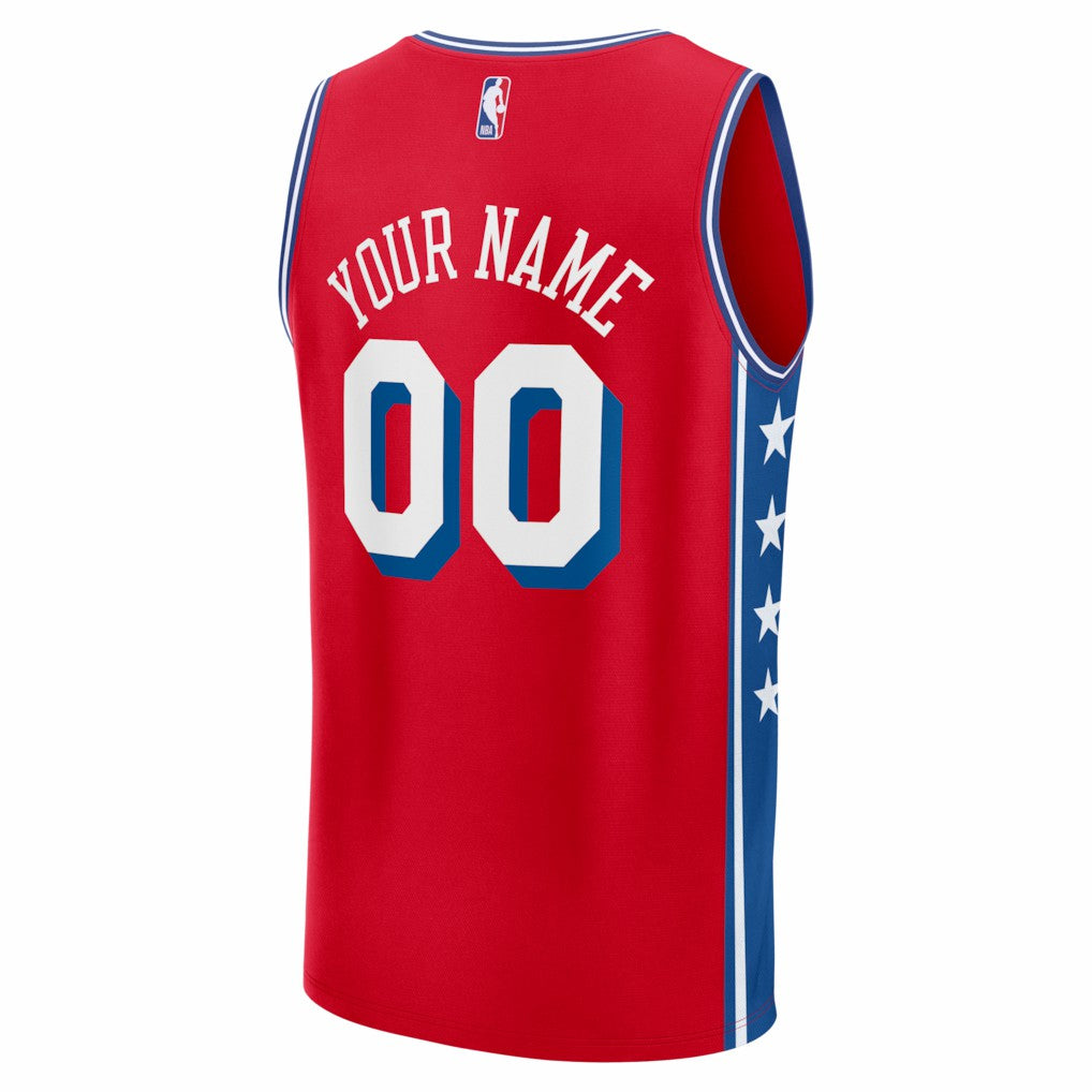 Fanatics Philadelphia 76ers Fastbreak Custom Jersey Statement Edition Red