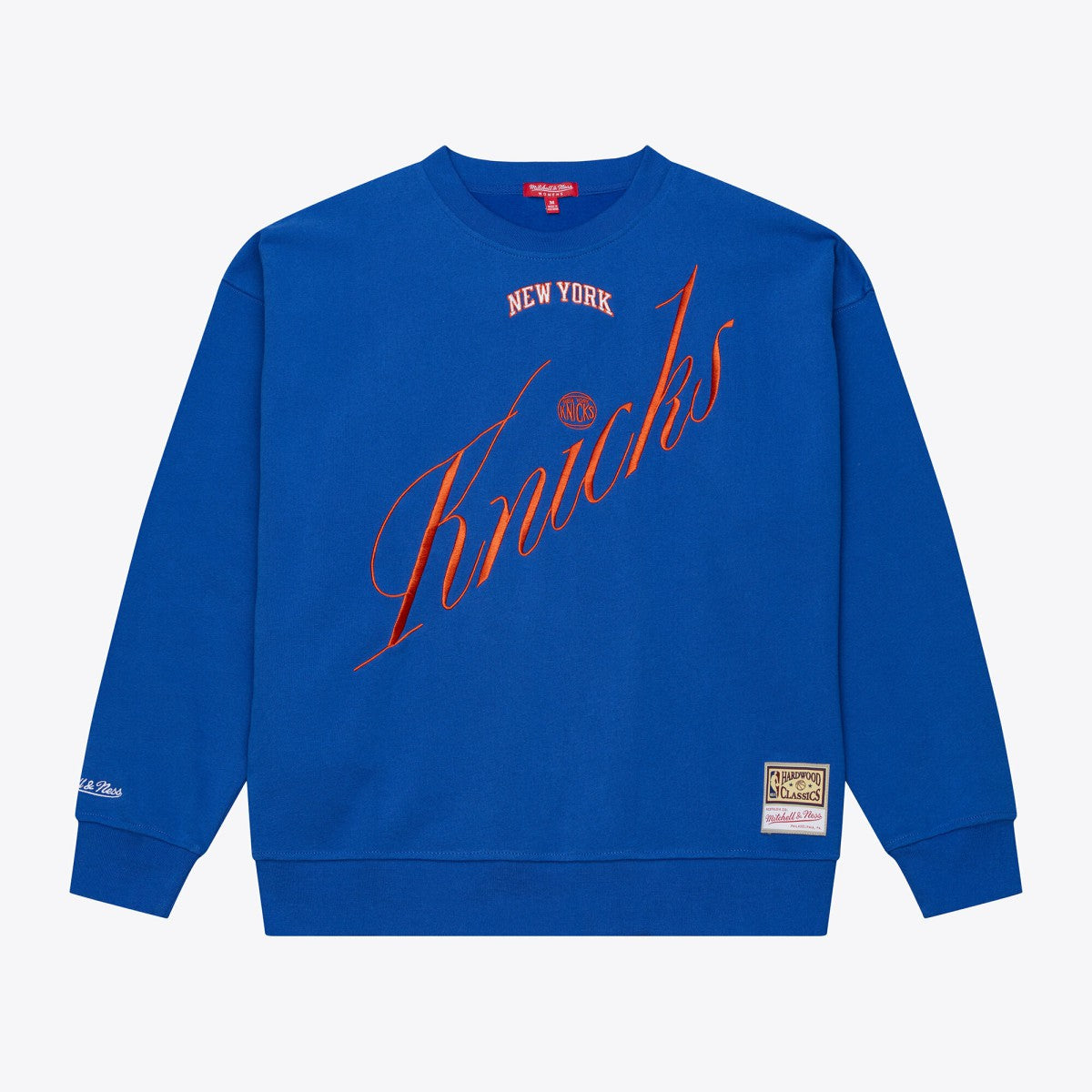 Mitchell & Ness New York Knicks Women's Hardwood Classics Script Lightweight Sweatshirt Royal