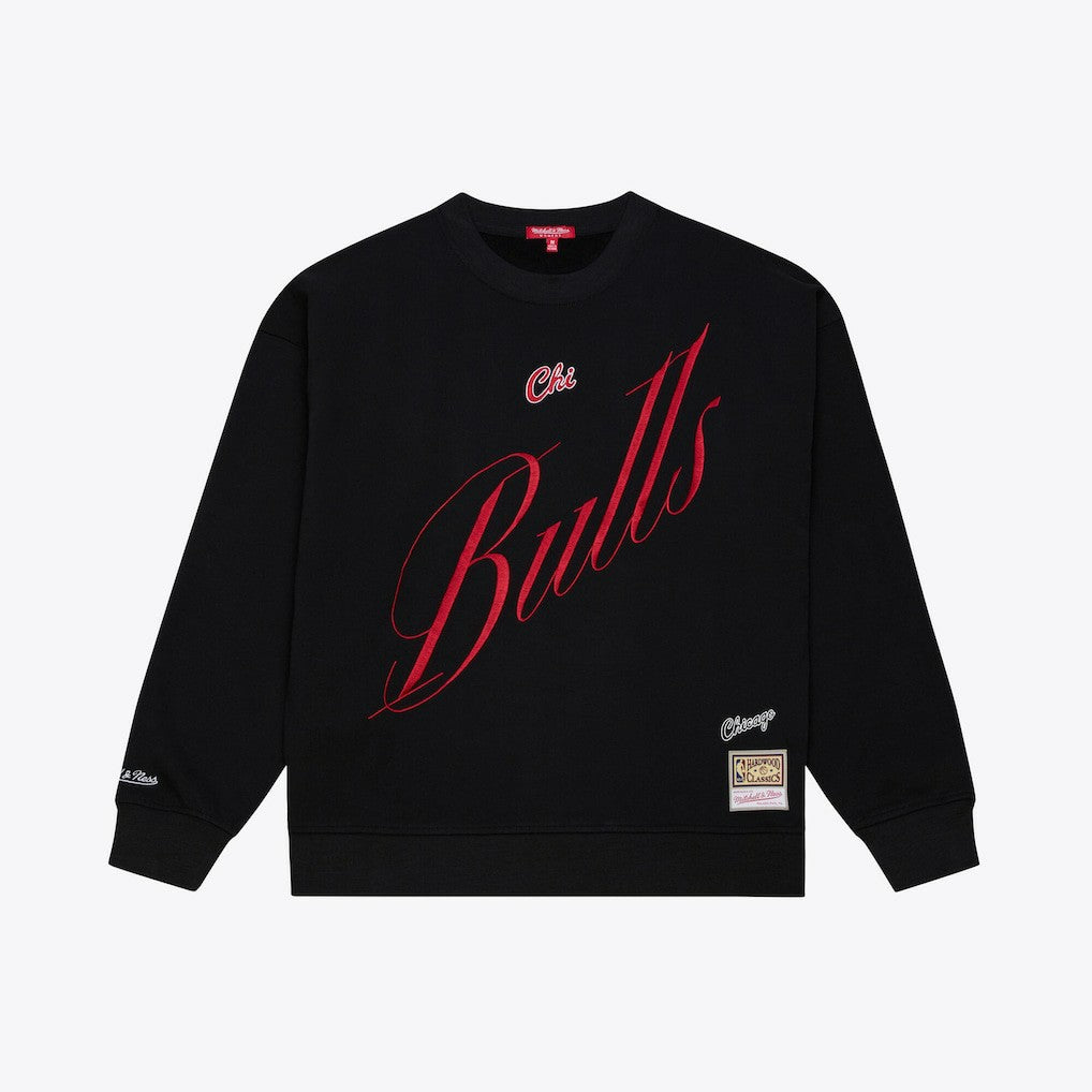 Mitchell & Ness Chicago Bulls Women's Hardwood Classics Script Lightweight Sweatshirt Black