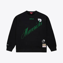 Mitchell & Ness Dallas Mavericks Women's Hardwood Classics Script Lightweight Sweatshirt Black