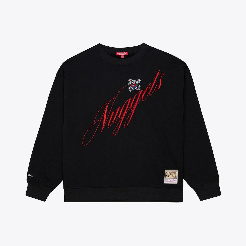 Mitchell & Ness Denver Nuggets Women's Hardwood Classics Script Lightweight Sweatshirt Black