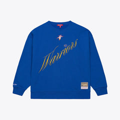 Mitchell & Ness Golden State Warriors Women's Hardwood Classics Script Lightweight Sweatshirt Royal