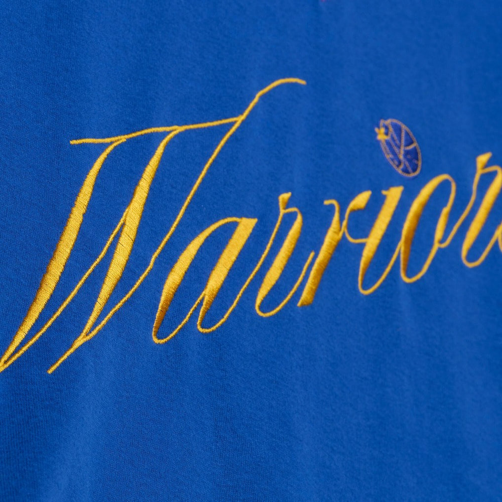Mitchell & Ness Golden State Warriors Women's Hardwood Classics Script Lightweight Sweatshirt Royal