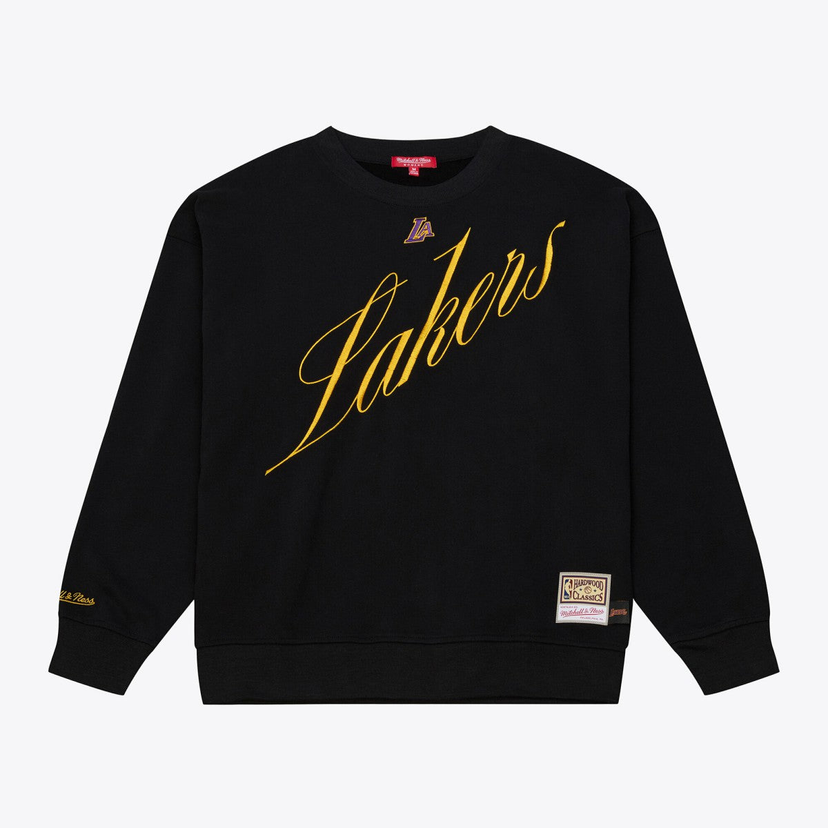Mitchell & Ness Los Angeles Lakers Women's Hardwood Classics Script Lightweight Sweatshirt Black