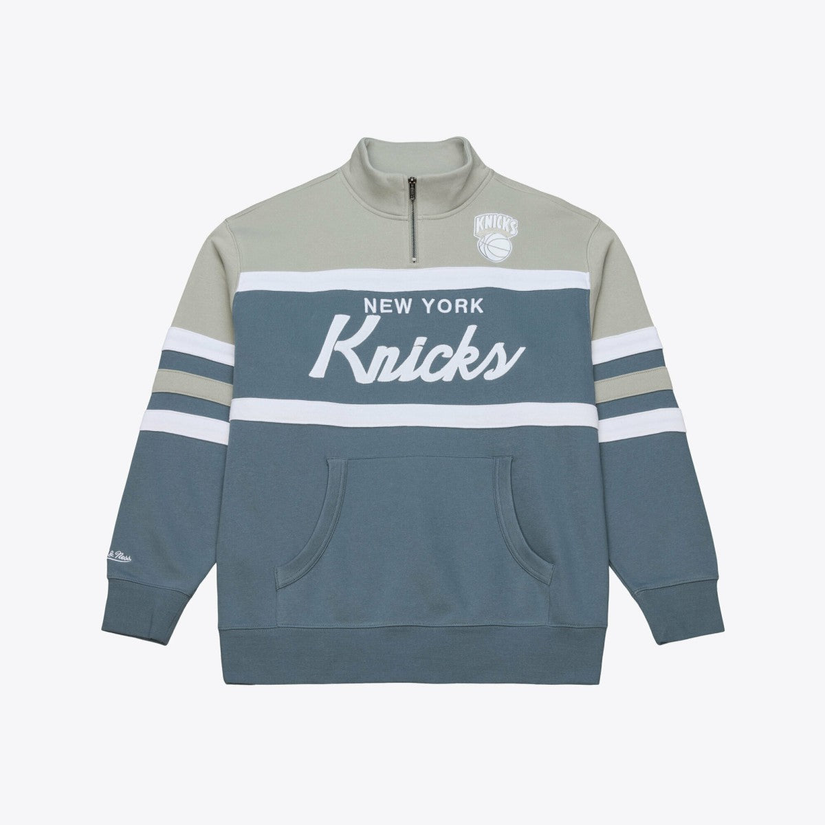 Mitchell & Ness New York Knicks Thunderstorm Head Coach Quarter-Zip Jacket Blue