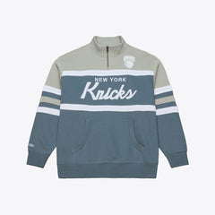 Mitchell & Ness New York Knicks Thunderstorm Head Coach Quarter-Zip Jacket Blue