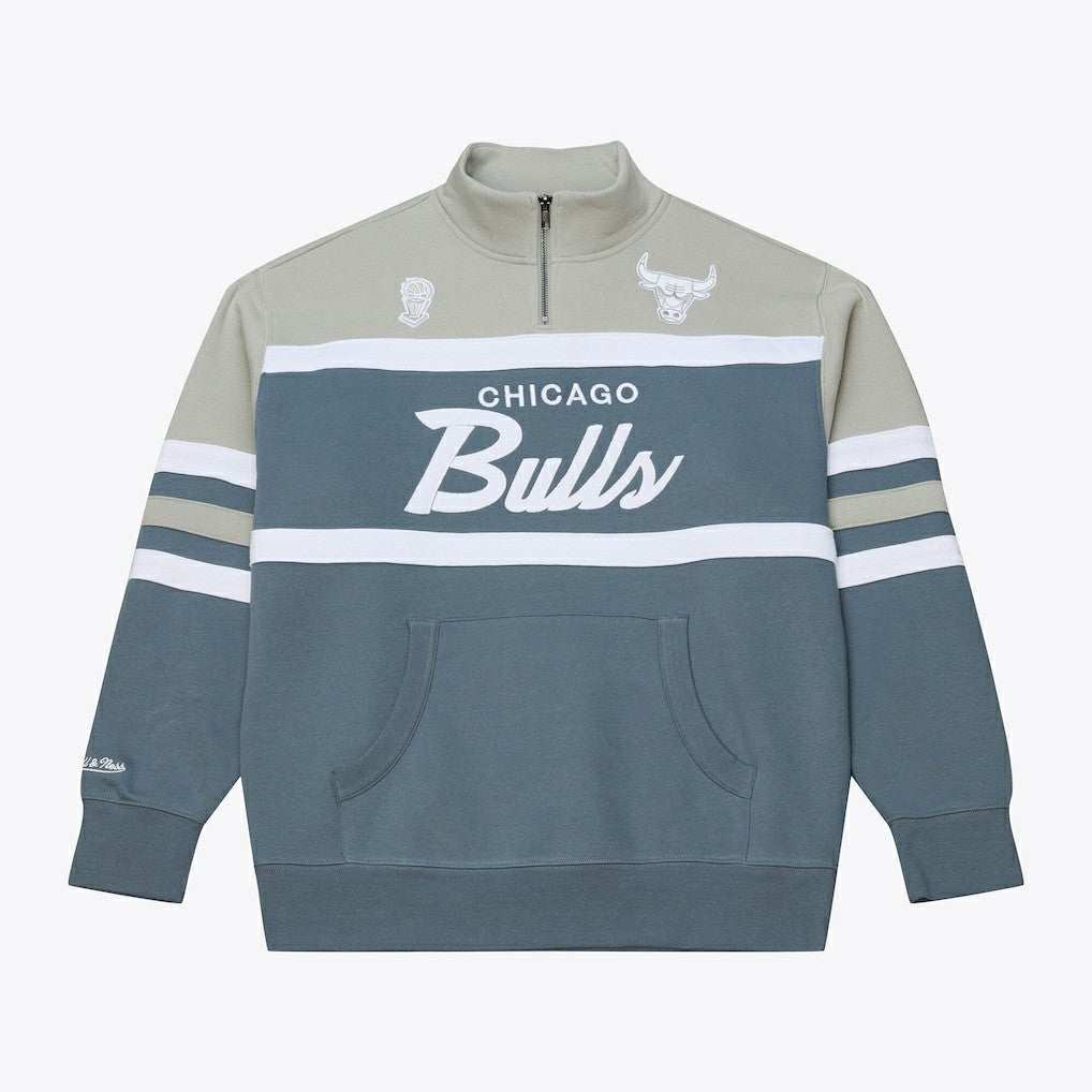 Mitchell & Ness Chicago Bulls Thunderstorm Head Coach Quarter-Zip Jacket Blue