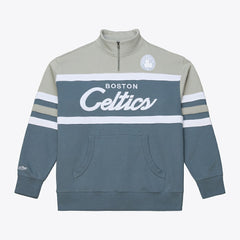 Mitchell & Ness Boston Celtics Thunderstorm Head Coach Quarter-Zip Jacket Blue