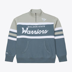 Mitchell & Ness Golden State Warriors Thunderstorm Head Coach Quarter-Zip Jacket Blue
