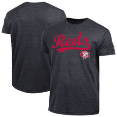 Cincinnati Reds Champion Cooperstown Wordmark Lockup Tri-Blend T-Shirt Outlet