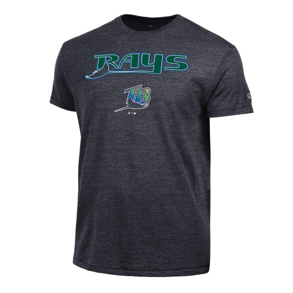 Tampa Bay Rays Champion Cooperstown Wordmark Lockup Tri-Blend T-Shirt Sale