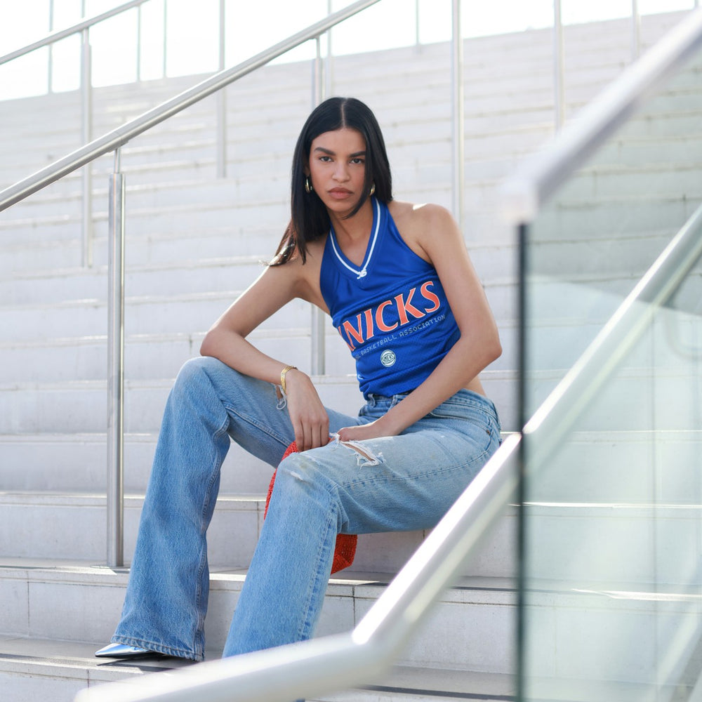 New York Knicks Off Season x NBA Women's Halter Top Blue