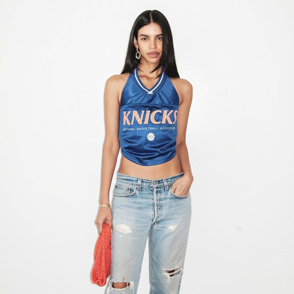 New York Knicks Off Season x NBA Women's Halter Top Blue