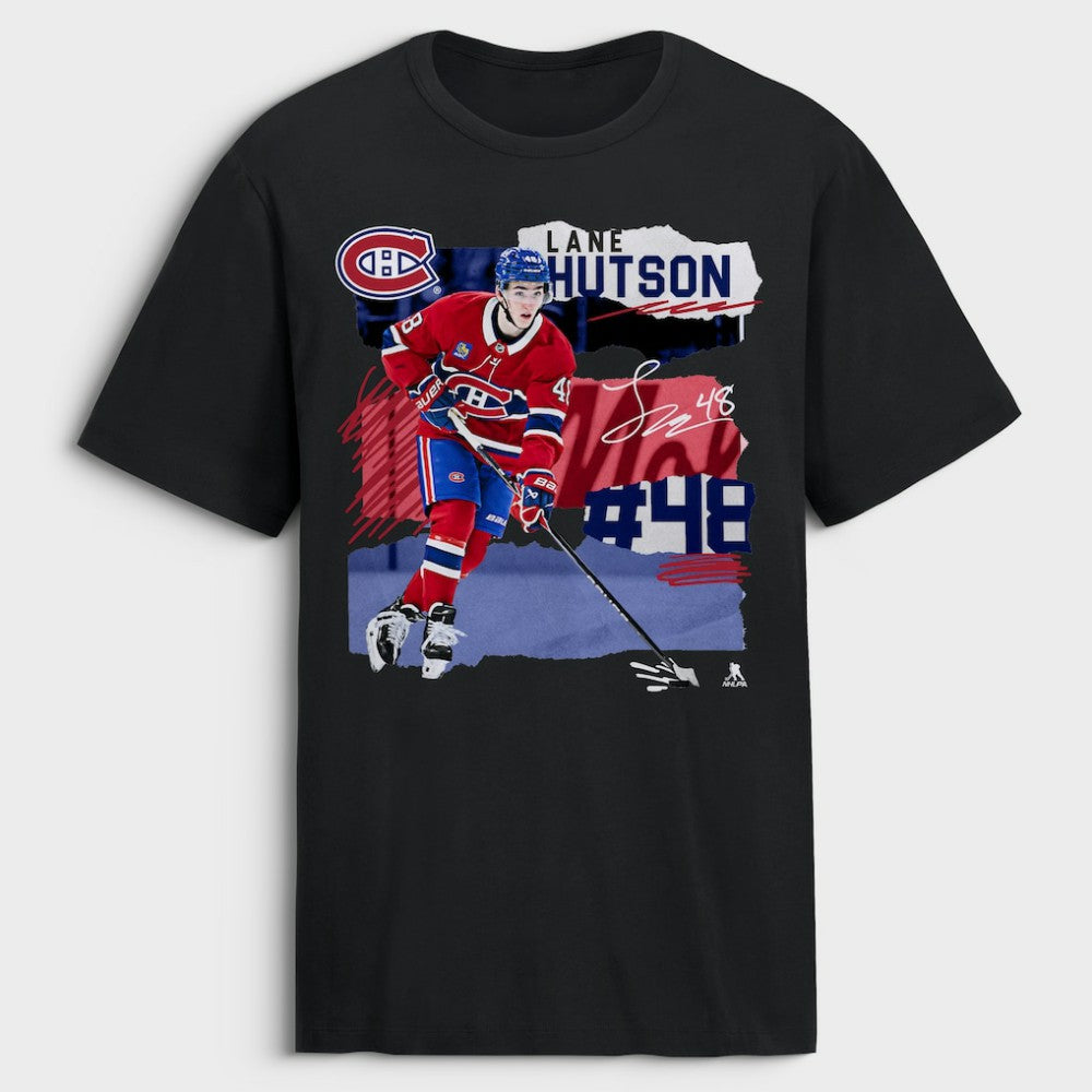 Lane Hutson Montreal Canadiens Fresh Ice T-Shirt - Black | NHL discount