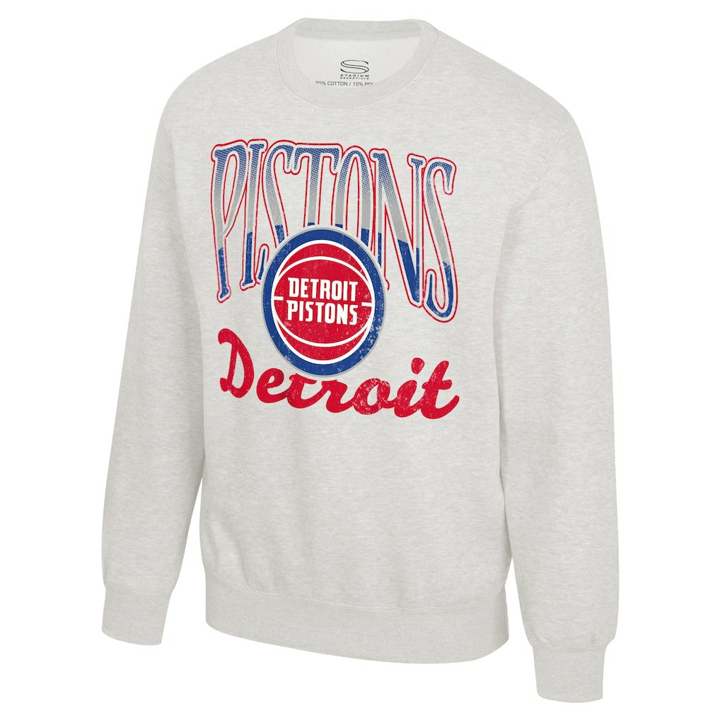Detroit Pistons Stadium Essentials Unisex Sky High Fleece Sweatshirt Oatmeal