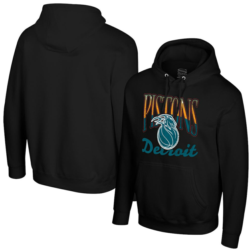 Detroit Pistons Stadium Essentials Unisex Sky High Hoodie Black