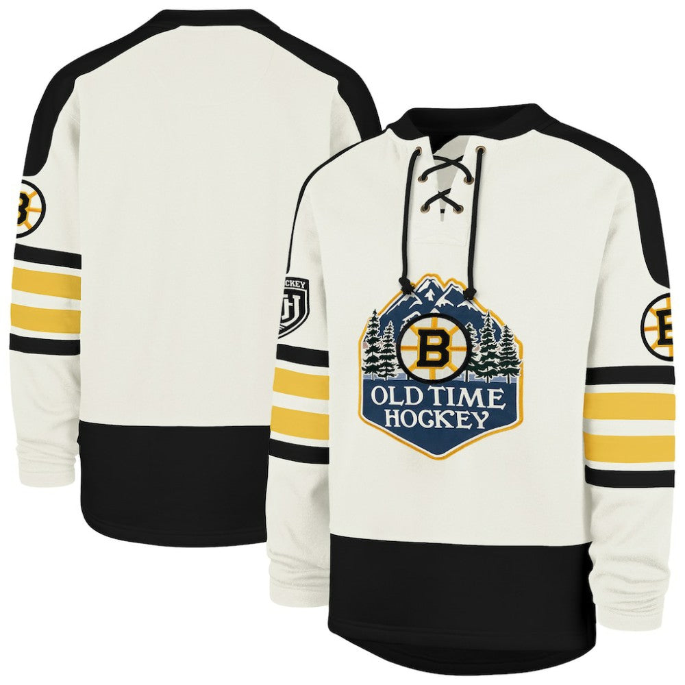 Boston Bruins '47 Pond Hockey Trio Eternal Lacer Sweatshirt - Cream | 47 brand sale
