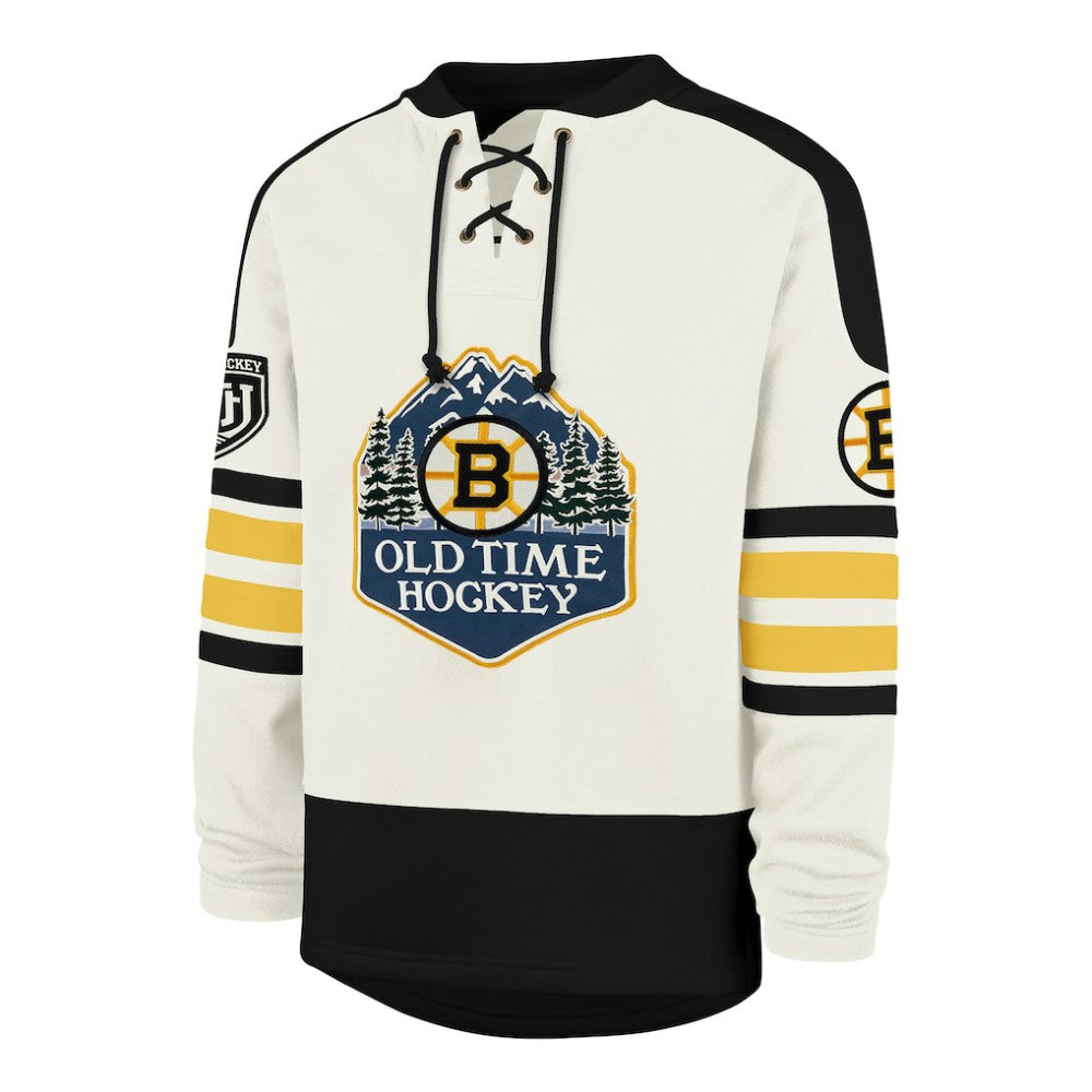 Boston Bruins '47 Pond Hockey Trio Eternal Lacer Sweatshirt - Cream | 47 brand sale