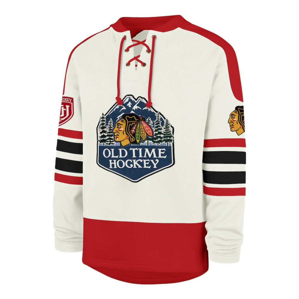 Chicago Blackhawks '47 Pond Hockey Trio Eternal Lacer Sweatshirt - Cream | 47 brand online