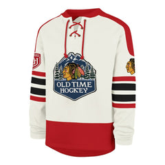 Chicago Blackhawks '47 Pond Hockey Trio Eternal Lacer Sweatshirt - Cream | 47 brand online