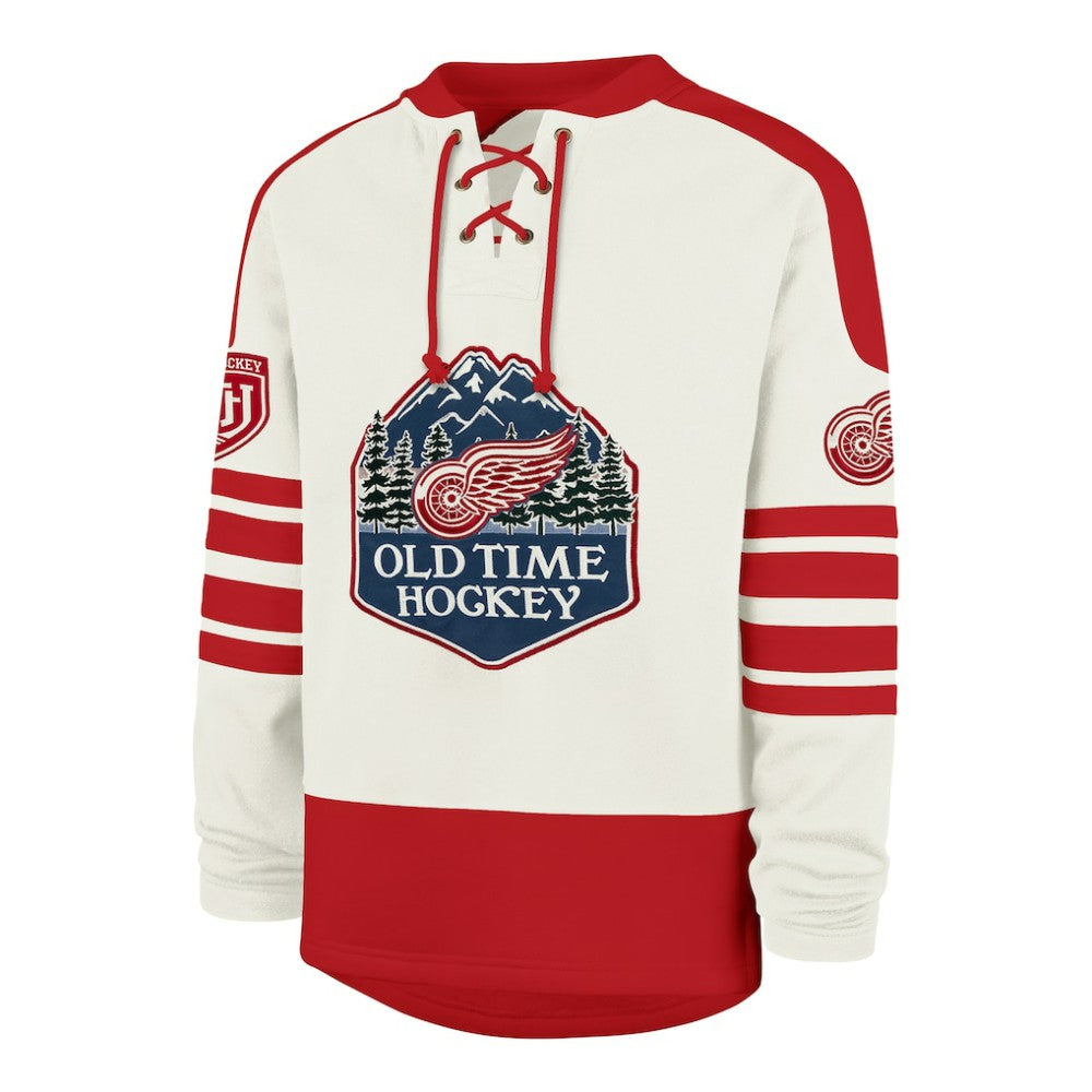 Detroit Red Wings '47 Pond Hockey Trio Eternal Lacer Sweatshirt - Cream | 47 brand on sale