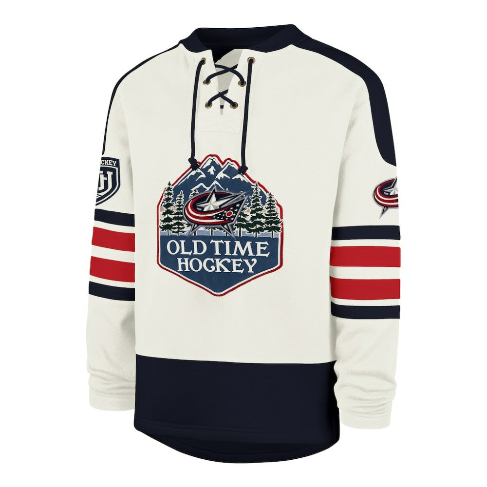 Columbus Blue Jackets '47 Pond Hockey Trio Eternal Lacer Sweatshirt - Cream | 47 brand on sale