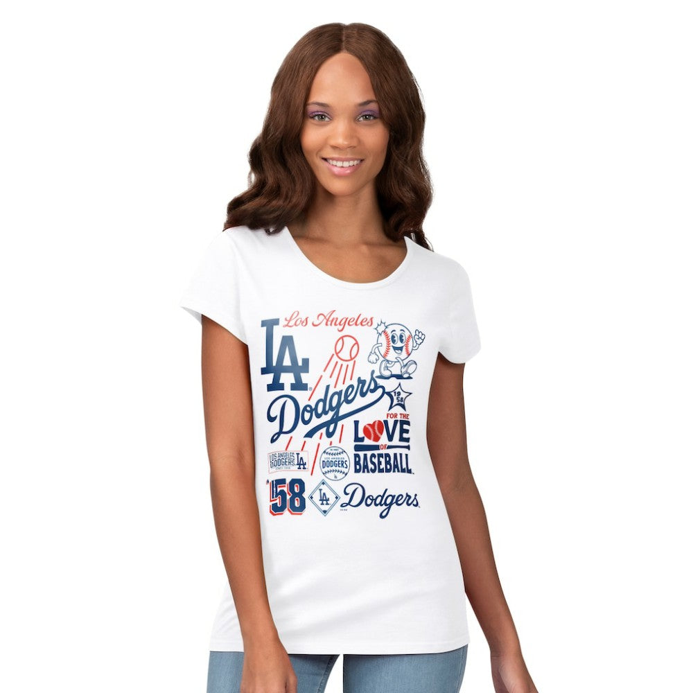 Los Angeles Dodgers G-III 4Her by Carl Banks Women's Endzone Collage T-Shirt Sale