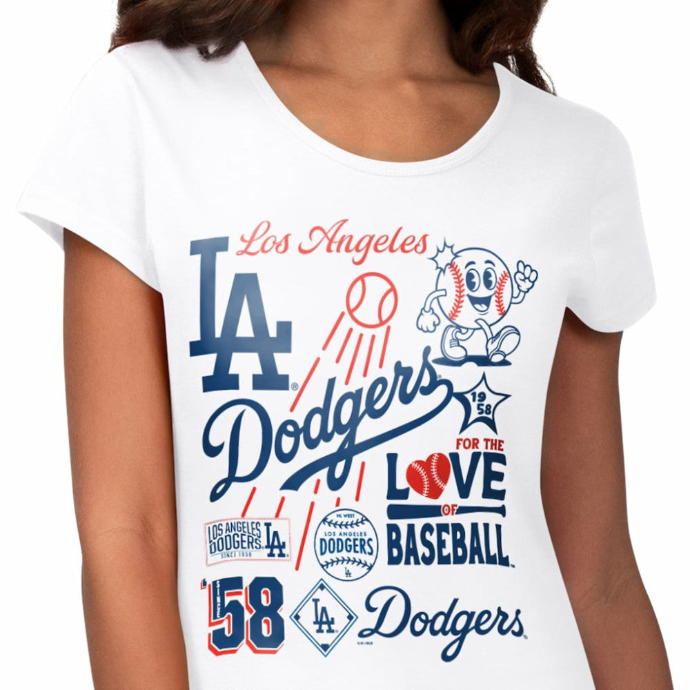 Los Angeles Dodgers G-III 4Her by Carl Banks Women's Endzone Collage T-Shirt Sale