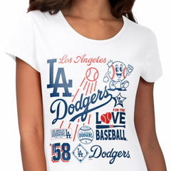 Los Angeles Dodgers G-III 4Her by Carl Banks Women's Endzone Collage T-Shirt Sale